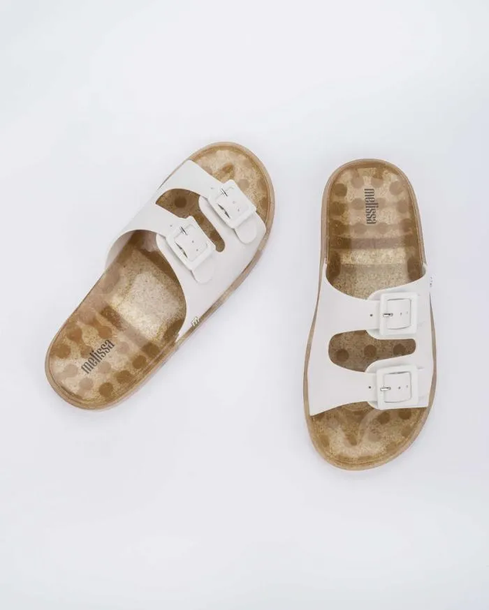 Women Wide Slide White Melissa Slides