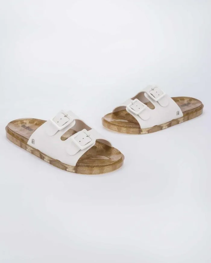 Women Wide Slide White Melissa Slides