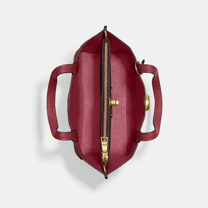 Women Willow Tote 24 In Colorblock Brasswine Coach Totes and Carryalls