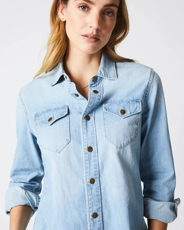 Women Women039s Shoals Denim Shirt Denim Wash Billy Reid Tops