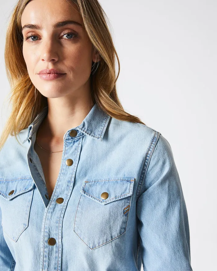 Women Women039s Shoals Denim Shirt Denim Wash Billy Reid Tops