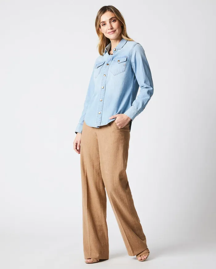 Women Women039s Shoals Denim Shirt Denim Wash Billy Reid Tops
