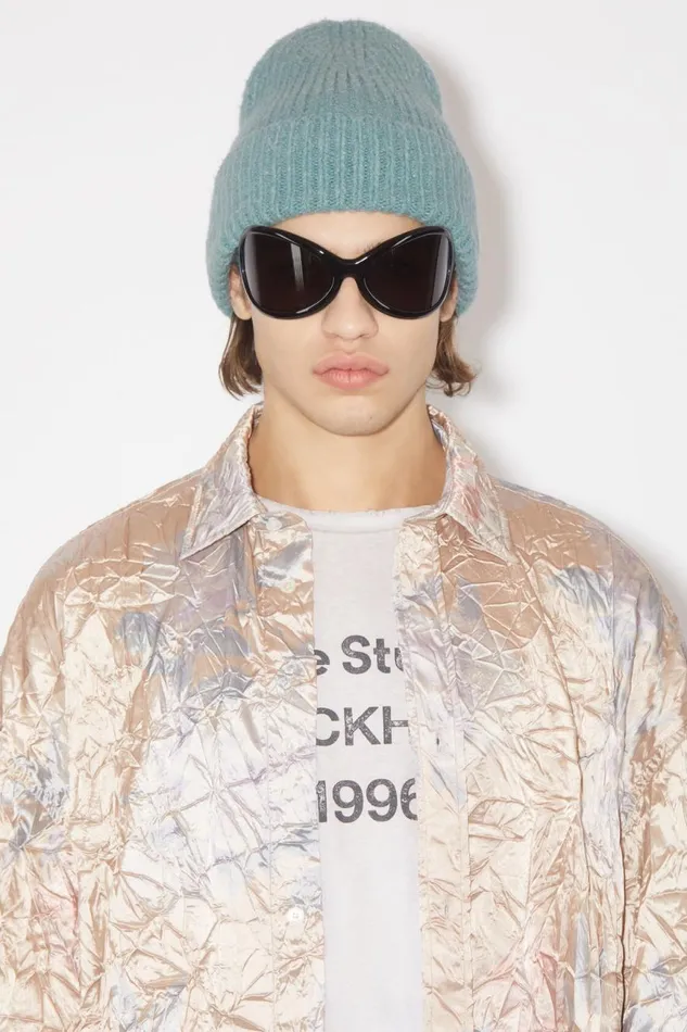 Women Wool Blend Beanie Mineral Blue Acne Studios Hats