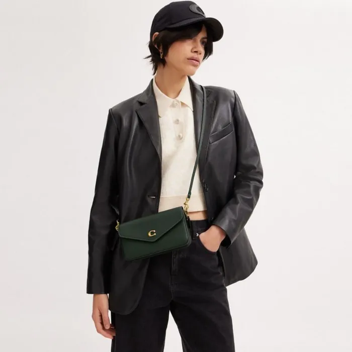 Women Wyn Crossbody Brassamazon Green Coach Crossbody Bags