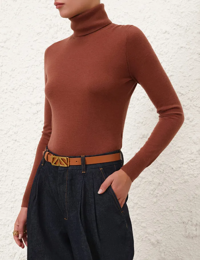Women Zimmermann Belts Monogram Belt 25 Tan
