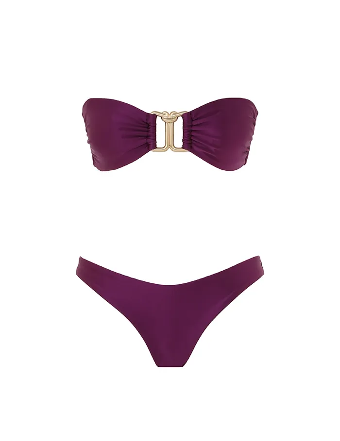 Women Zimmermann Bikinis Lightburst Knot Trim Bikini Violet
