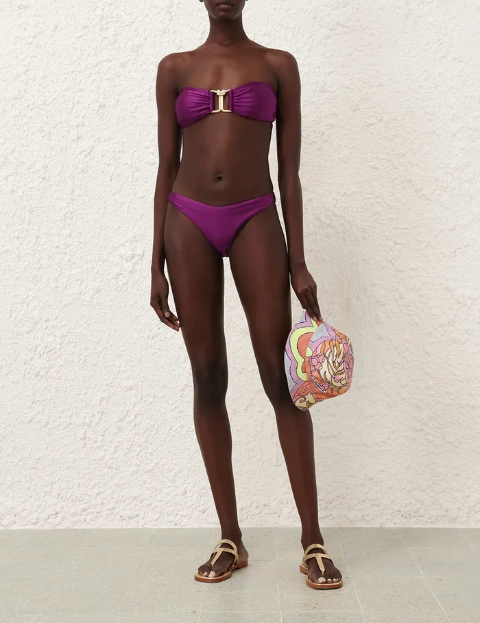 Women Zimmermann Bikinis Lightburst Knot Trim Bikini Violet