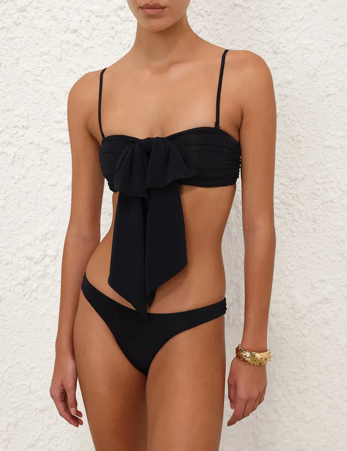 Women Zimmermann Bikinis Tallow Drape Scoop Pant Black