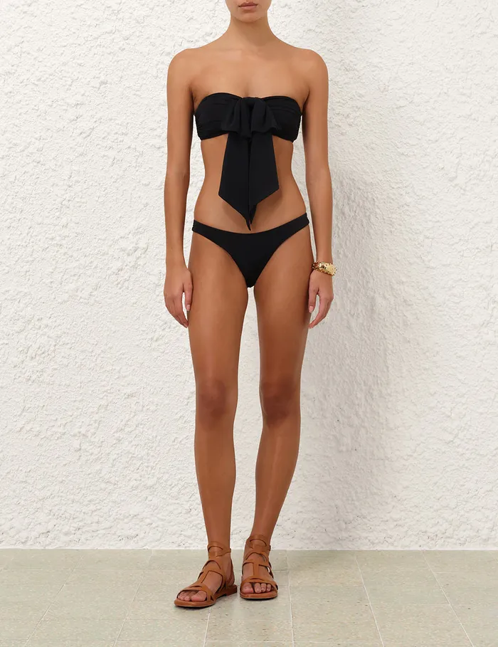 Women Zimmermann Bikinis Tallow Drape Scoop Pant Black
