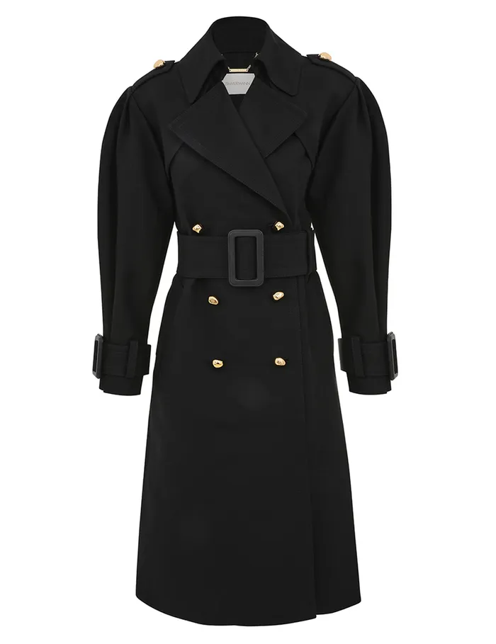 Women Zimmermann Clothing Crush Barrel Trench Coat Black