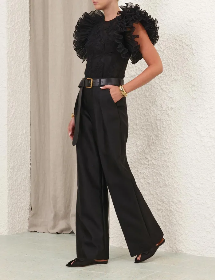 Women Zimmermann Clothing Crush Lace Frill Bodice Black