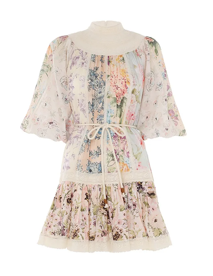 Women Zimmermann Clothing Halliday Yoke Mini Dress Spliced