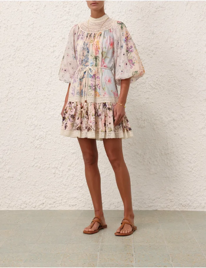 Women Zimmermann Clothing Halliday Yoke Mini Dress Spliced
