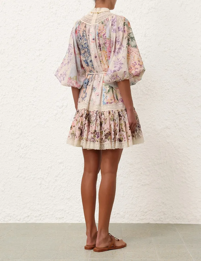 Women Zimmermann Clothing Halliday Yoke Mini Dress Spliced