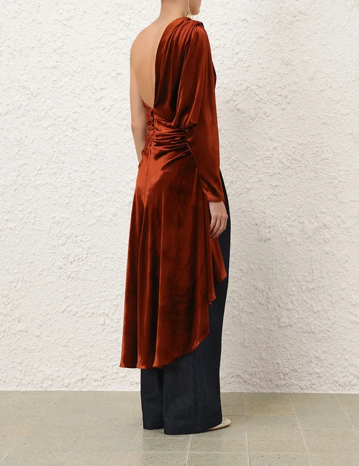 Women Zimmermann Clothing Illustration Asymmetric Top Rust