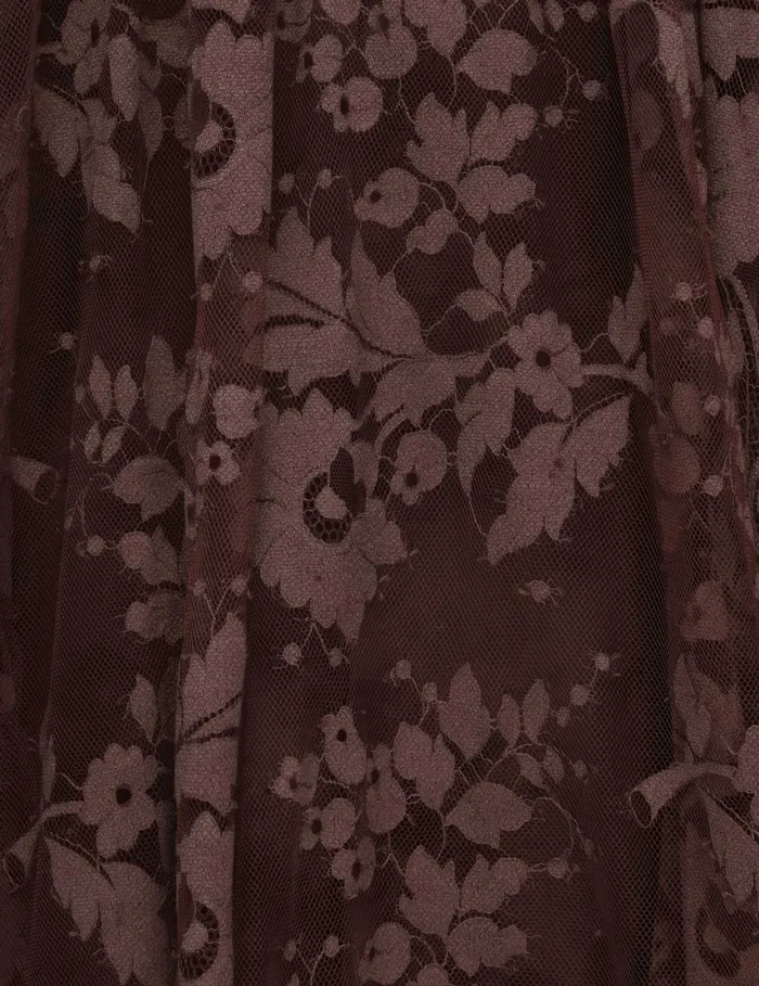 Women Zimmermann Clothing Illustration Lace Gown Mahogany