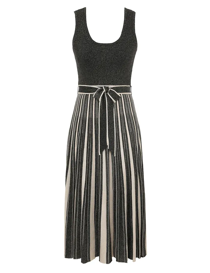 Women Zimmermann Clothing Illustration Metallic Midi Blackgold