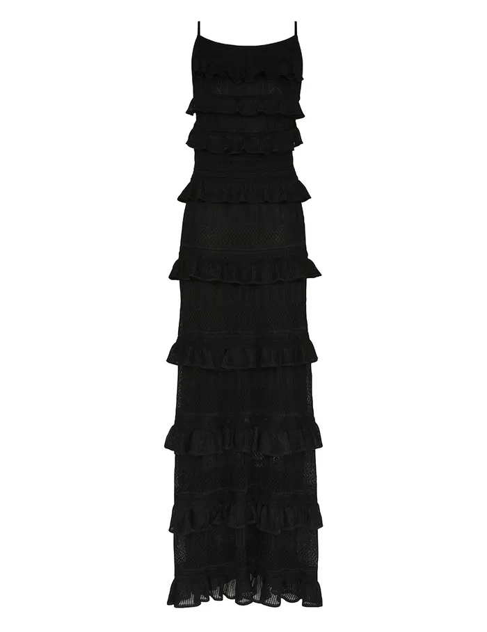 Women Zimmermann Clothing Illustration Open Back Dress Black