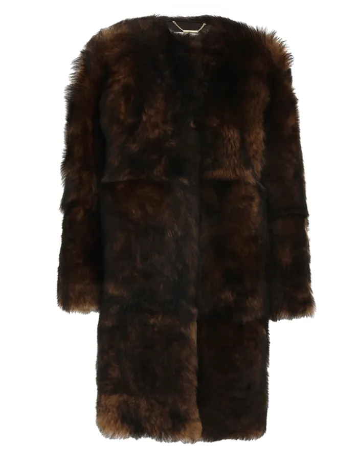 Women Zimmermann Clothing Illustration Shearling Coat Chocolate
