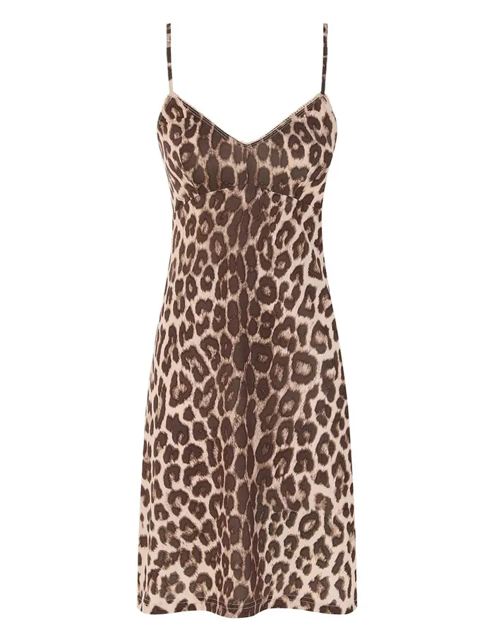 Women Zimmermann Clothing Illustration Sheath Dress Chocolate Leopard