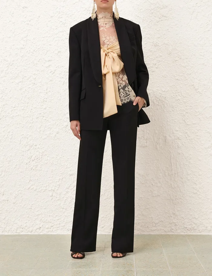 Women Zimmermann Clothing Illustration Straight Tux Pant Black