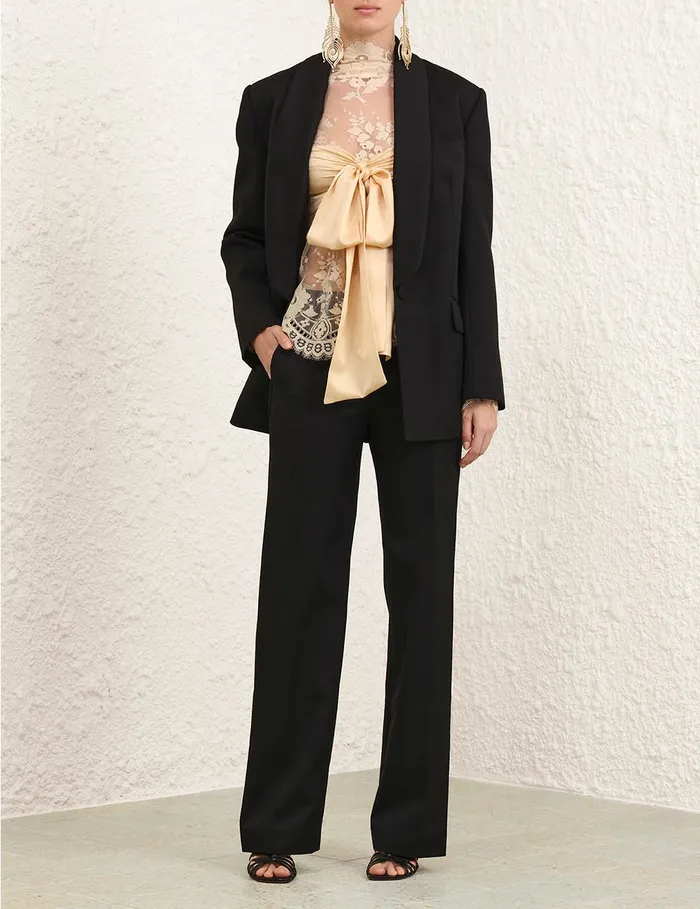 Women Zimmermann Clothing Illustration Straight Tux Pant Black