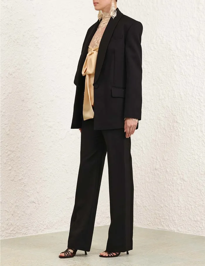 Women Zimmermann Clothing Illustration Straight Tux Pant Black