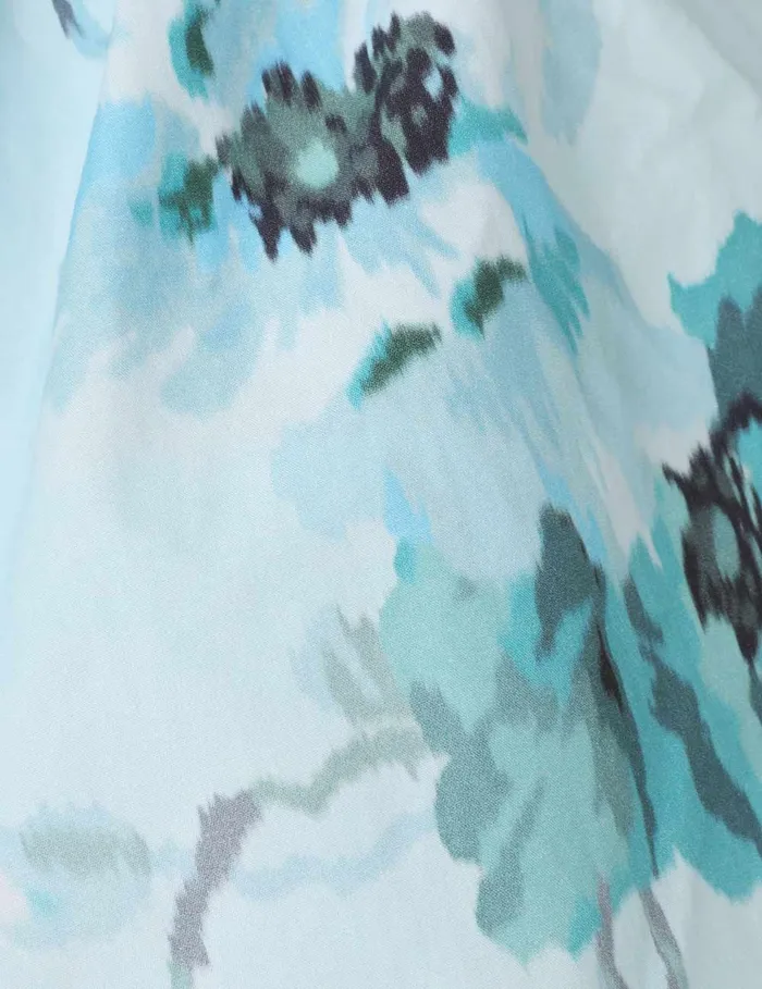 Women Zimmermann Clothing Lightburst Puff Sleeve Top Aqua Floral