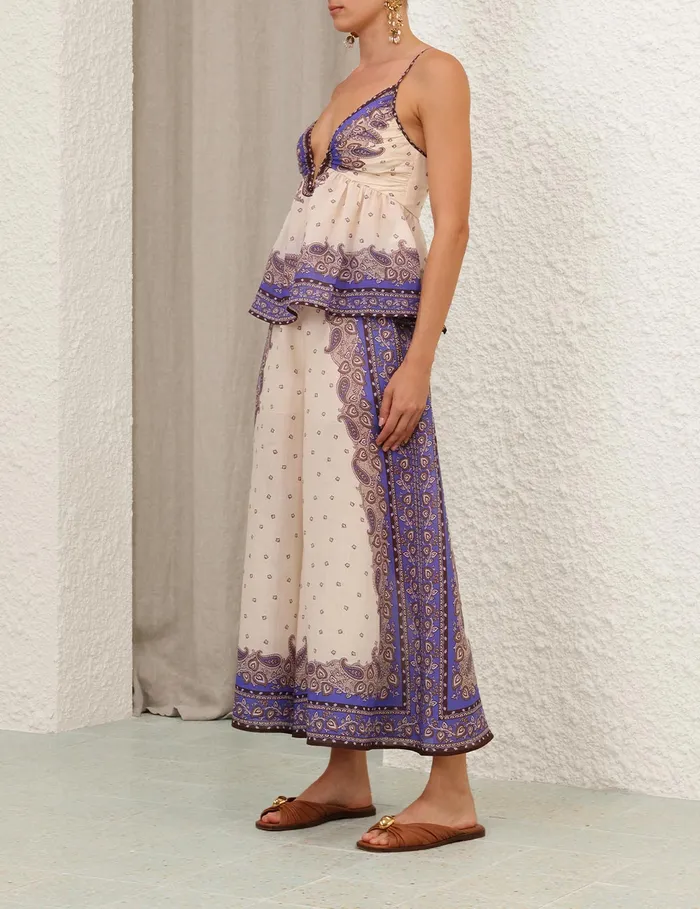 Women Zimmermann Clothing Maxine Plunge Cami Purple Paisley