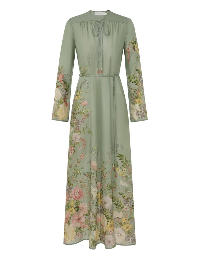 Women Zimmermann Clothing Waverly Billow Maxi Dress Sage Floral