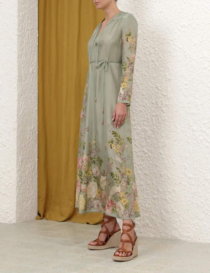 Women Zimmermann Clothing Waverly Billow Maxi Dress Sage Floral