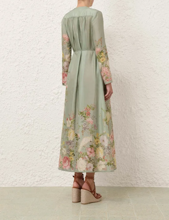 Women Zimmermann Clothing Waverly Billow Maxi Dress Sage Floral