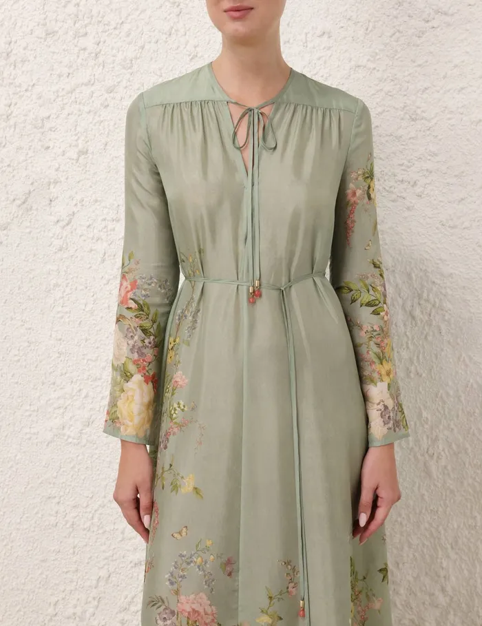 Women Zimmermann Clothing Waverly Billow Maxi Dress Sage Floral