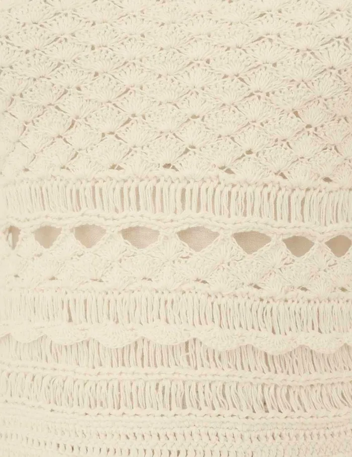Women Zimmermann Clothing Waverly Crochet Crew Neck Top Cream