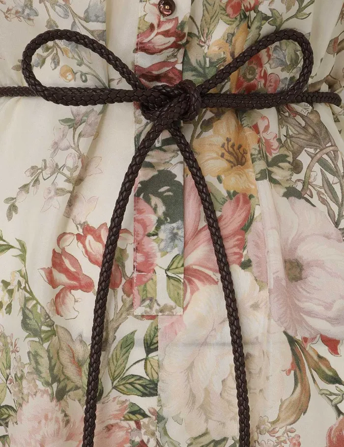 Women Zimmermann Clothing Waverly Shirt Playsuit Cream Floral