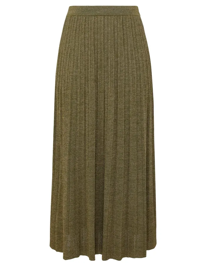 Women Zimmermann Clothing Wylie Rib Midi Skirt Dusty Olivegold