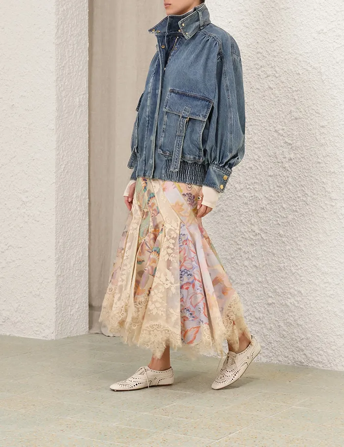 Women Zimmermann Denim Illustration Denim Jacket Neptune