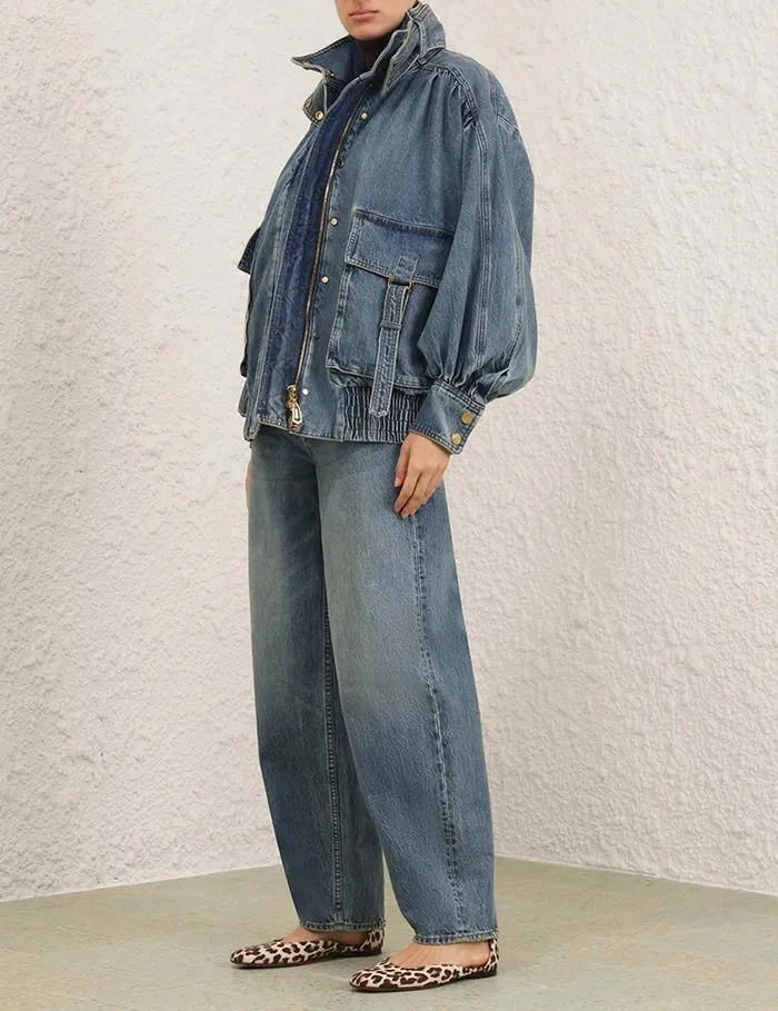 Women Zimmermann Denim Illustration Denim Jacket Neptune