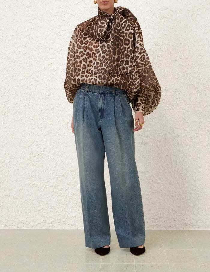 Women Zimmermann Denim Illustration Denim Pant Neptune