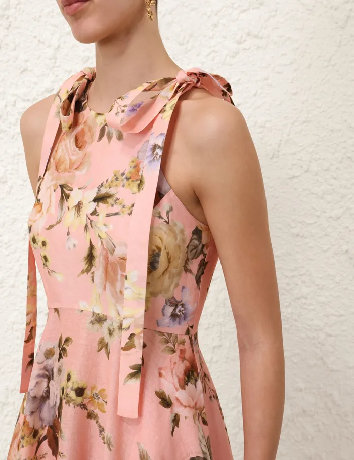 Women Zimmermann Dresses and Coverups Acacia Broderie Midi Dress Pink Floral