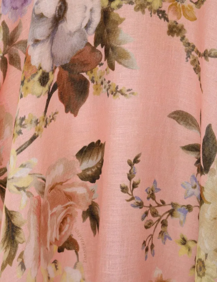 Women Zimmermann Dresses and Coverups Acacia Broderie Midi Dress Pink Floral