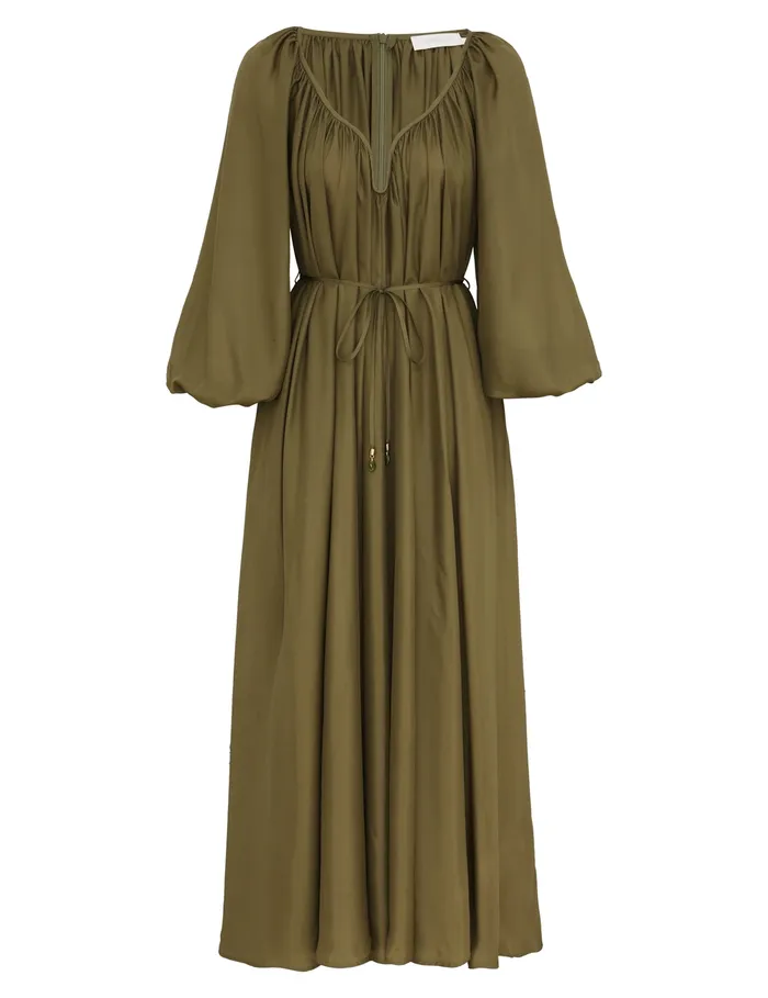 Women Zimmermann Dresses and Coverups Acacia Maxi Dress Khaki