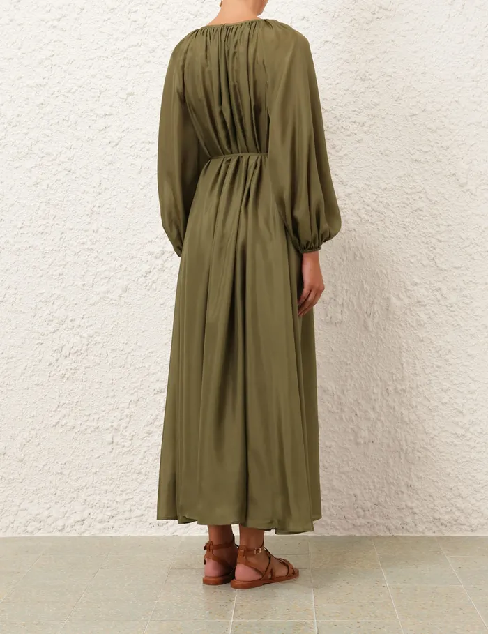 Women Zimmermann Dresses and Coverups Acacia Maxi Dress Khaki