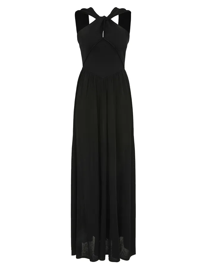 Women Zimmermann Dresses Crush Halter Neck Midi Dress Black