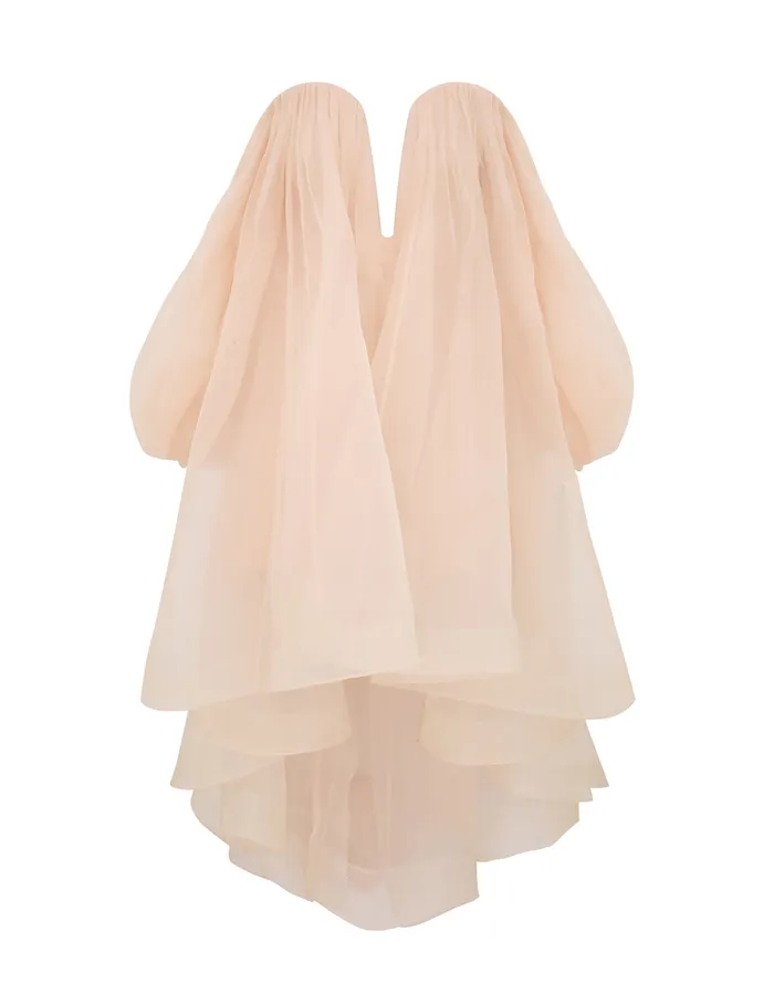 Women Zimmermann Dresses Crush Strapless Mini Dress Peach