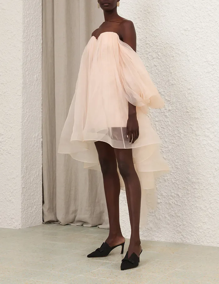 Women Zimmermann Dresses Crush Strapless Mini Dress Peach