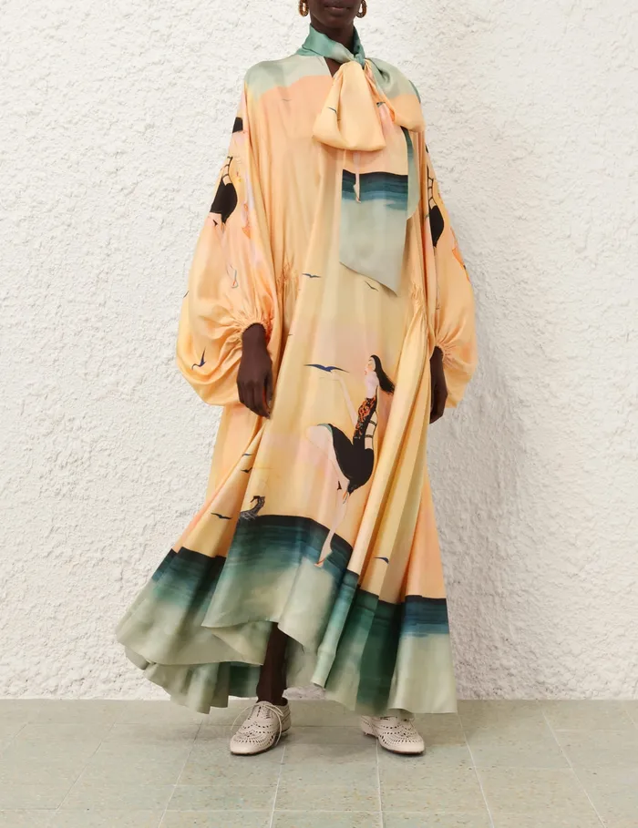Women Zimmermann Dresses Eden Billow Dress Azura Sunset