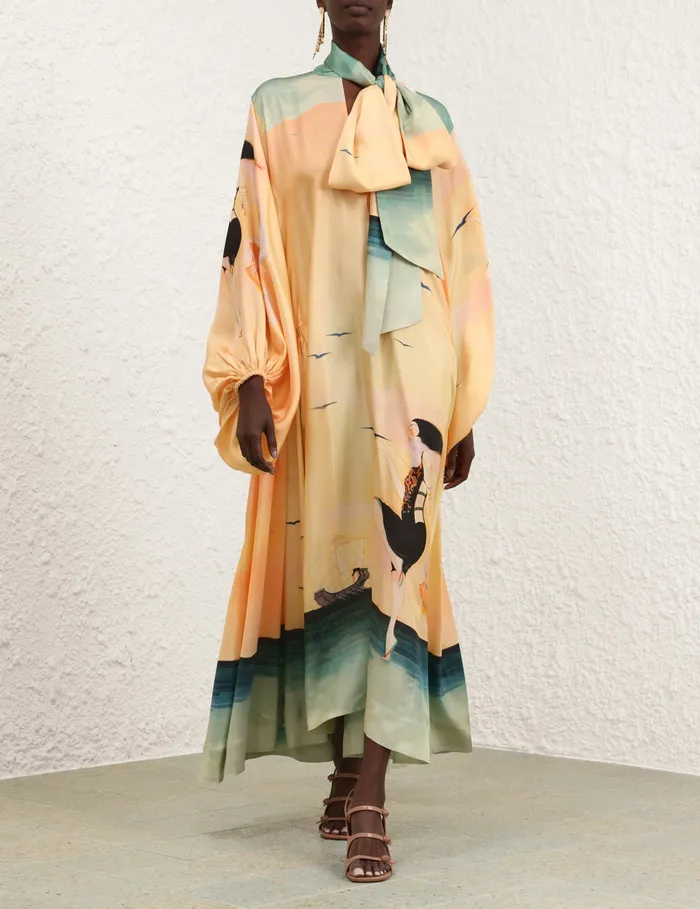 Women Zimmermann Dresses Eden Billow Dress Azura Sunset