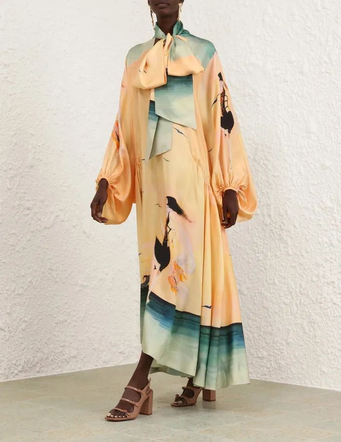 Women Zimmermann Dresses Eden Billow Dress Azura Sunset