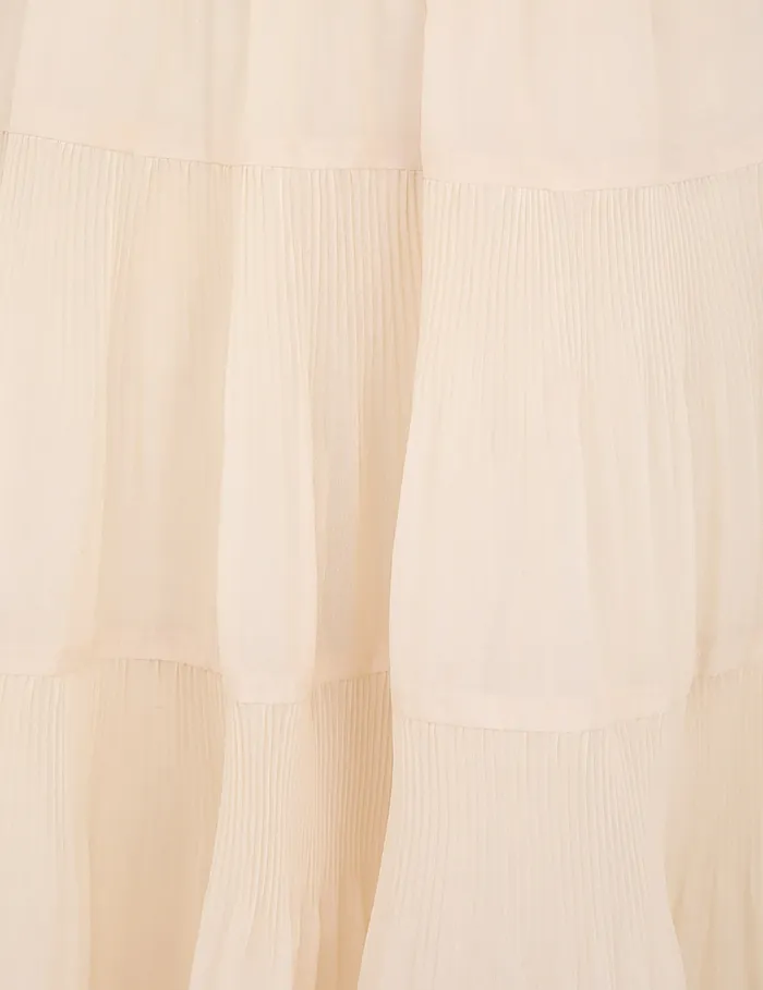 Women Zimmermann Dresses Pleated Midi Dress Cream